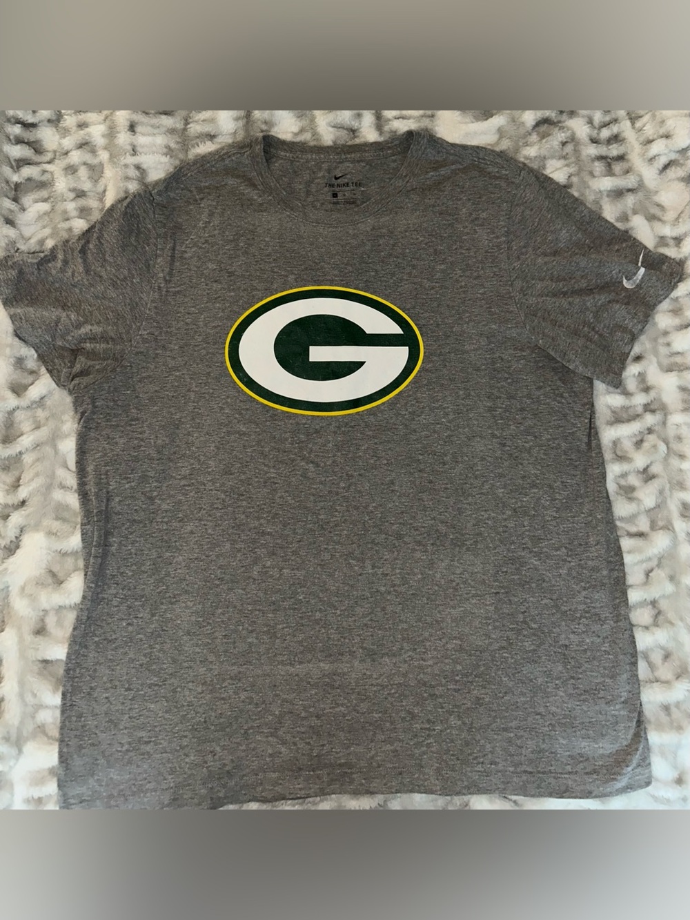 Nike Gray Green Bay Packers Logo Short Sleeve T-Shirt